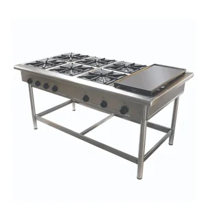 Anafe Industrial 6 Quemadores y Plancha Churrasquera 35 x 35 GLP