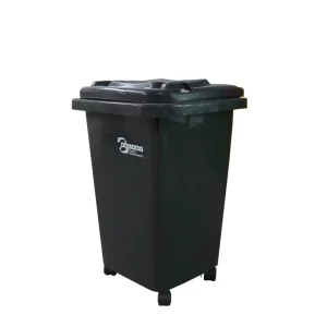 Basurero Plástico CALVAC Gris 50 Litros 4 Ruedas