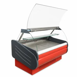 Vitrina Refrigerada CALVAC 1.5 M Vidrio Curvo Alzable con Bodega Refrigerada