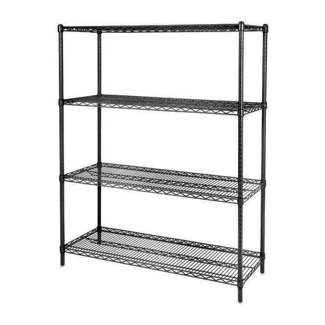 2244 Repisa Cromada Epóxica CALVAC 4 Niveles 150x46x180 cm Negro